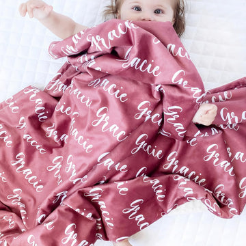 Ships Next Day, Personalized Baby Blanket with Name Custom Blanket with Letter Words Soft Plush Flannel Throw Blanket