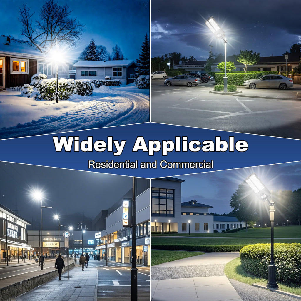 2025 New Solar Street Light, Solar Street Lights Outdoor Waterproof Dusk to Dawn 7000K LED Security Flood Light with