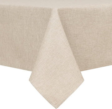 Faux Linen Rectangle Tablecloth - Wrinkle and Stain Resistant Washable Table Cloth Dining Room Holid