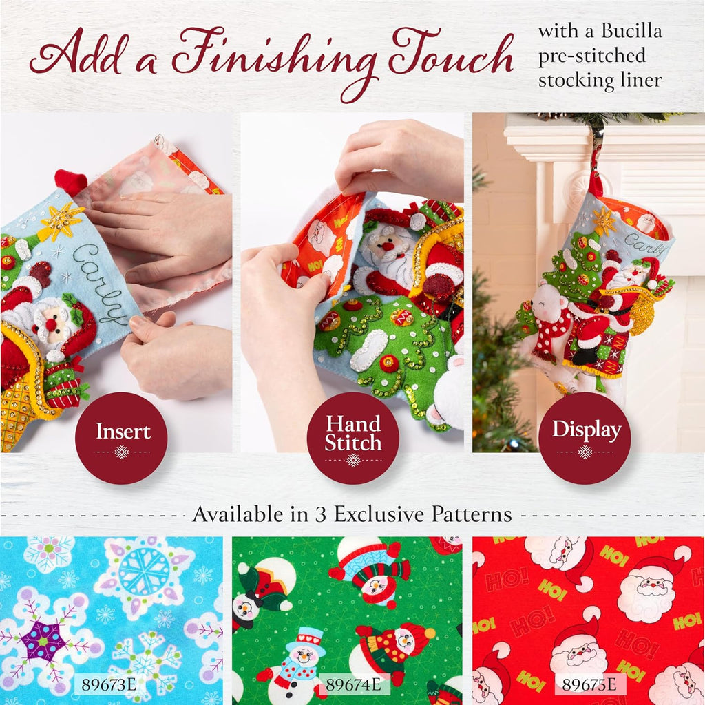 Felt Applique 18" Stocking Making Kit, Christmas Nativity