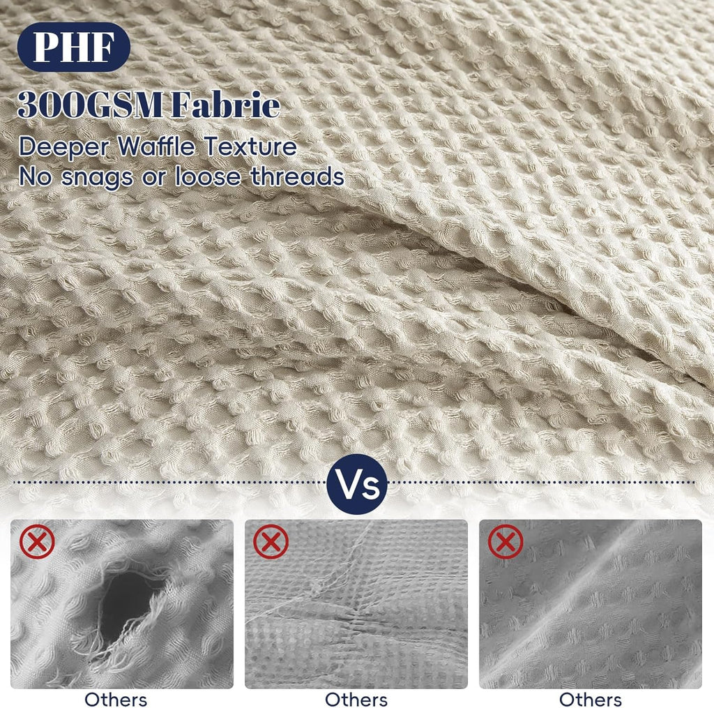 Waffle Weave Duvet Cover Set King, No Snagging Ultra Soft Luxury Textured Breathable Comforter Cover for All Season