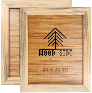Wooden Picture Frame 8x10 - Unfinished Natural Barnwood Set of 2-100% Eco Solid Wood for Wall Mounting and Tabletop