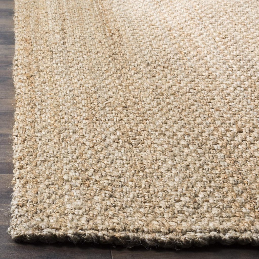 Area Rug 4' Square - Natural Fiber Collection - Natural Brown, Handmade Jute, Basketweave Design (NF401A)
