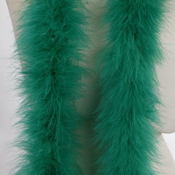 Green Feathers Boa for DIY Craft Projects, 2 Pcs 22g 2 Yards