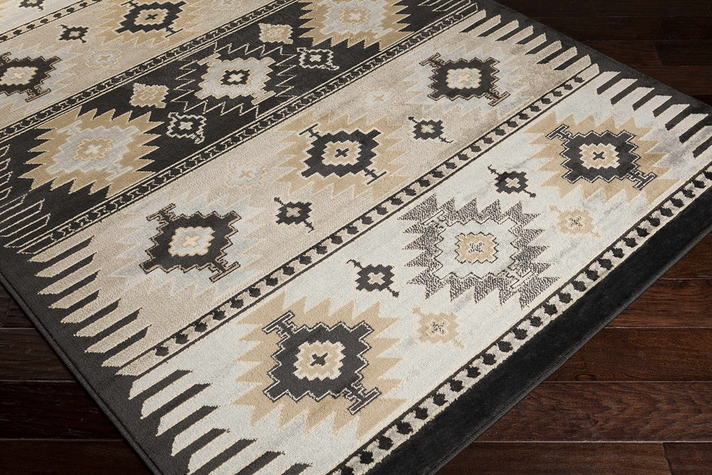 Foxburg Hallway, Kitchen Runner Rug - Geometric Diamond Medallion Border Striped - Southwestern Tribal Aztec Navajo
