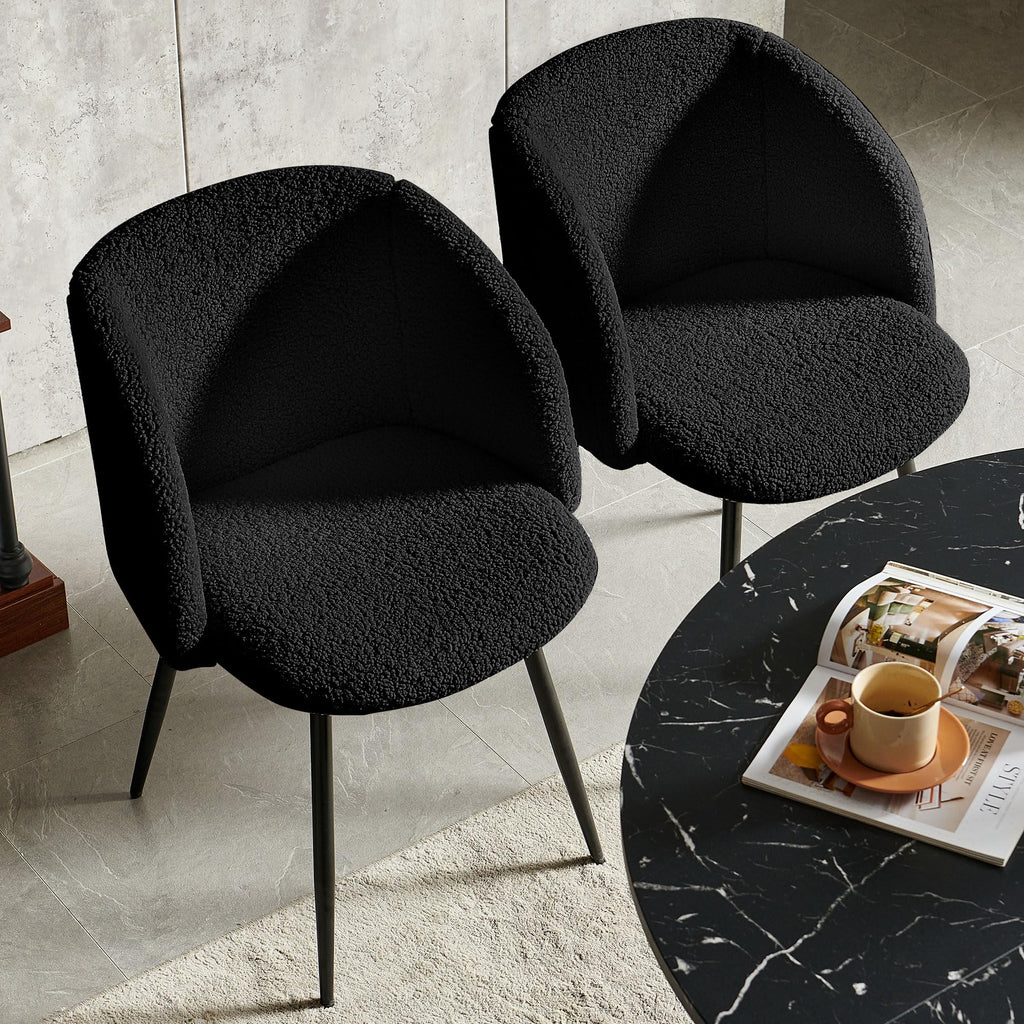 5-Piece Round Dining Table Set, 47-Inch Black