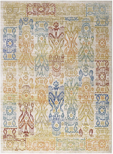 Solimar Distressed Colorful Southwestern Aztec Area Rug in Multicolored