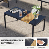 Aluminum Outdoor Patio Furniture Set, 4 Seats Outdoor Sectional with Coffee Table
