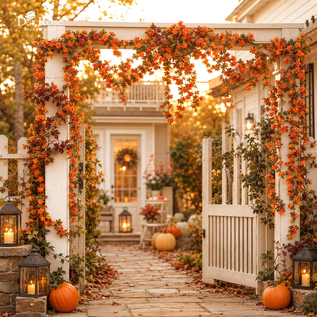 8Pcs Fall Garland, 8.2FT Artificial Flower Vines for Fall Decor