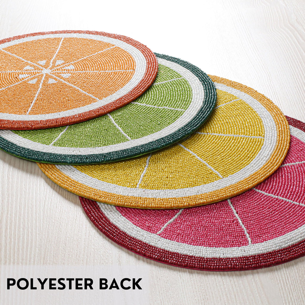 Beaded Placemats Set of 4 Multi Round Glass Chargers