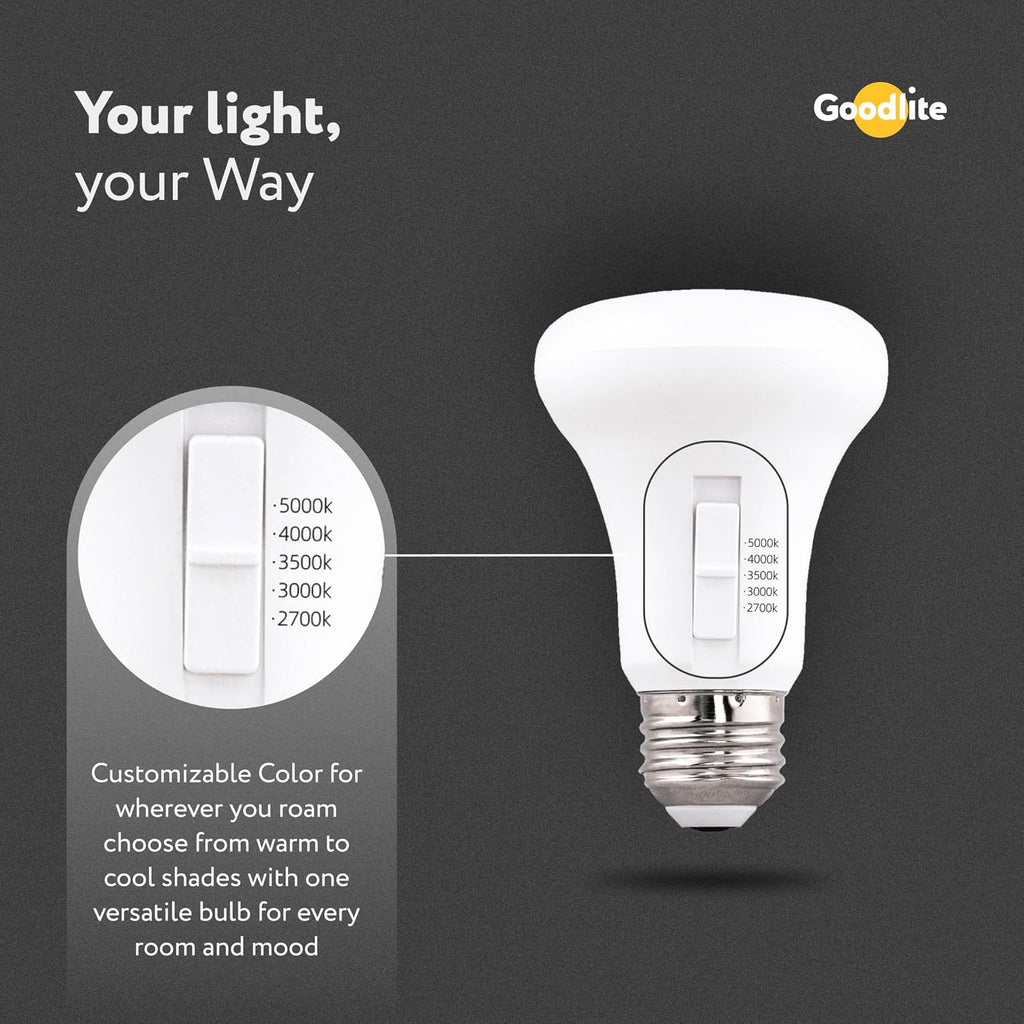 BR20 LED Spot Light Bulb, 5 Color Selectable 2700K-3000K-3500K-4100K-5000K, 550 Lumens, 7 Watt (50 Watt Equivalent)