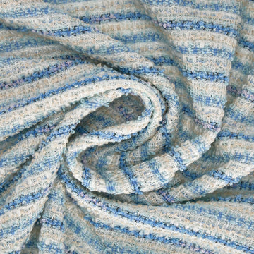 Striped Boucle Tweed Knit Fabric by The Yard Lurex 61 Inch Wide