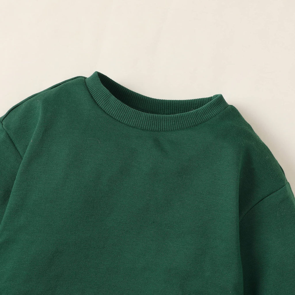 Toddler Sweatsuit 2 PCS Long Sleeve Sweatshirt & Pants Set Green