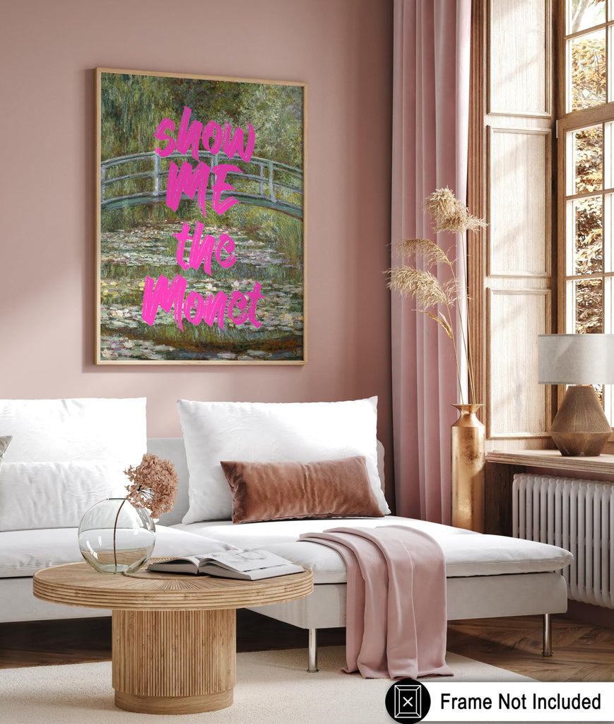 Master Show Me The Monet Print - The Water Lily Pond Poster - Altered & Pop Art - Trendy Gift for Men & Women