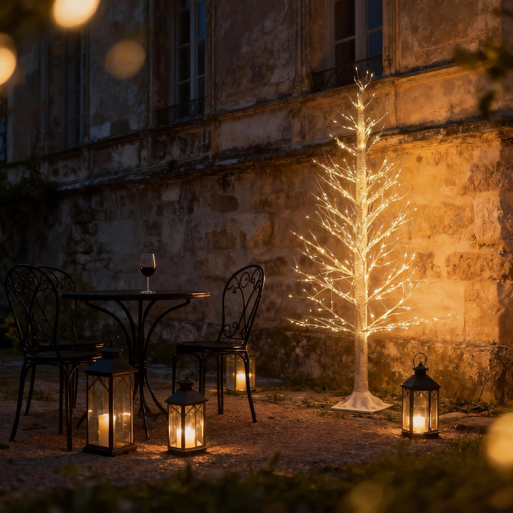 4ft Lighted Christmas Birch Tree with 650 Warm White LED Lights