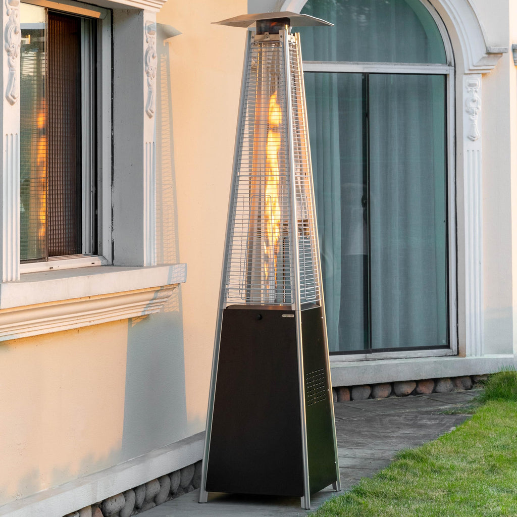 48, 000 BTU Outdoor Propane Patio Heater with Glass Tube, Black