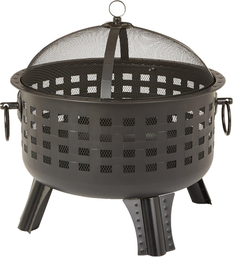 27 inch Steel Round Lattice Fire Pit, Easy to Assemble