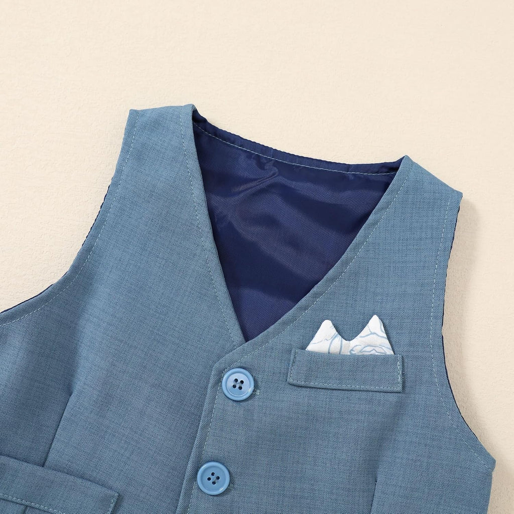 Baby Boy Clothes Suit Infant Boy Wedding Christening Outfits, 4Pcs Set Easter Baptism Outfits for Boys