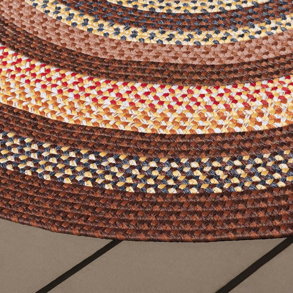 Braided Indoor/Outdoor Oval Rug, Brown & Light Brown BRD313T