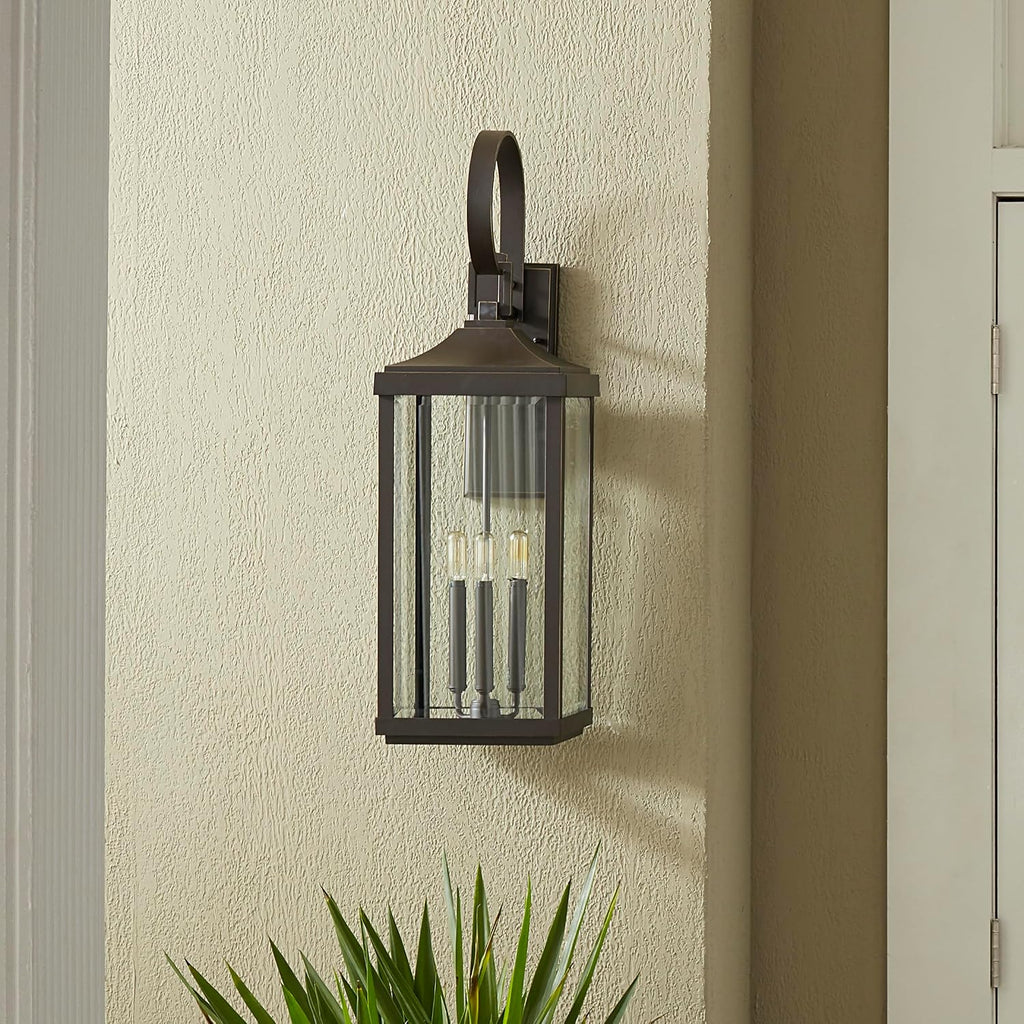 Gibbes Street 3-Light Outdoor Wall Lantern with Clear Beveled Glass - Antique Bronze