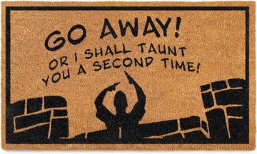 Go Away or I Shall Taunt You 30x17 Inch, Monty Doormat Coir Welcome Mat