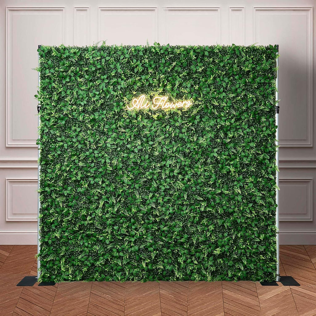 Artificial Flower Wall 8x8ft Green Grass Backdrop for Wedding, Baby Shower, Party, Birthday & Home Decor, Easy &