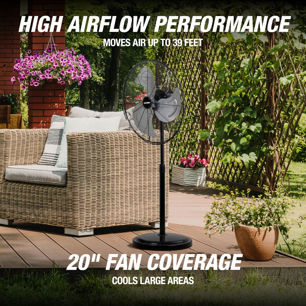 Adjustable 20 Inch Oscillating Pedestal Fan 3,320 CFM