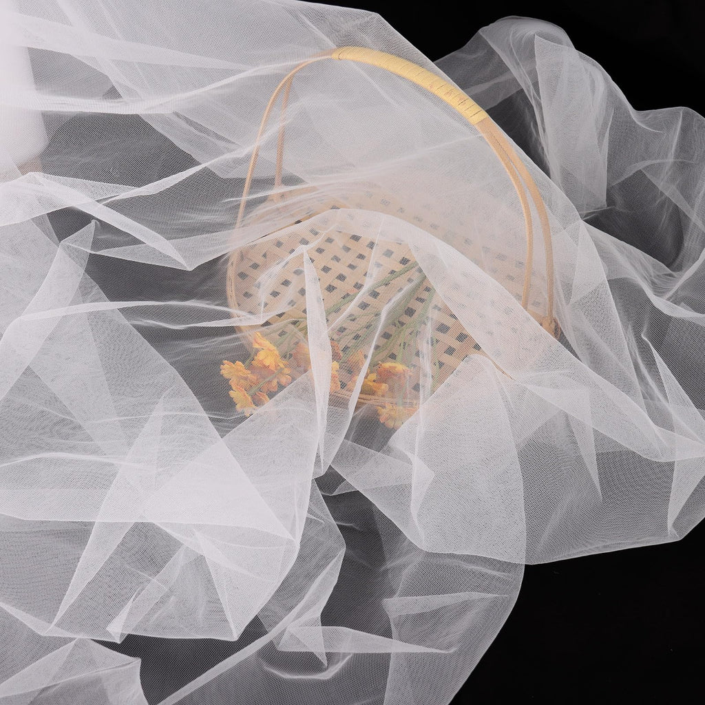 63" x 10 Yards White Tulle Fabric Rolls Bolt for Tutu Tulle Skirt Wedding Arch Drapes Party Backdrop Decor DIY Sewing