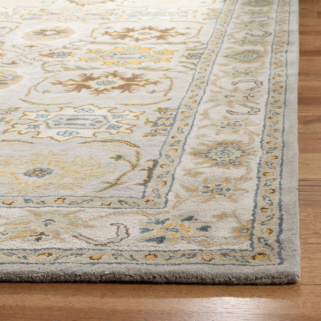 Heritage Area Rug - 9' x 12', Light Grey & Grey, Handmade Traditional Oriental Wool