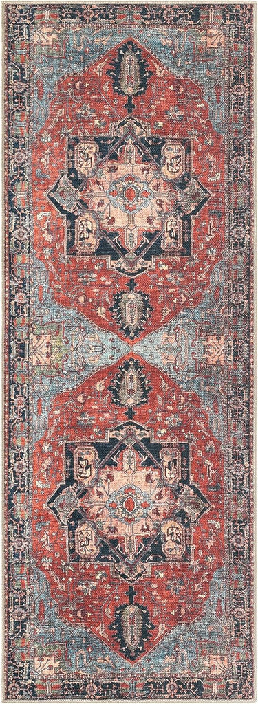 Vintage Washable Runner Rug, Non-Slip Low Pile, 2x7
