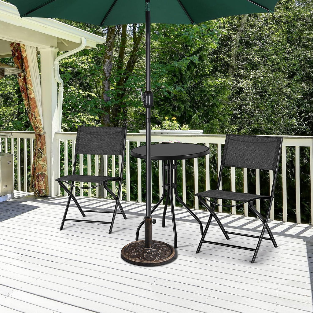 22lbs Heavy Duty Round Antiqued Umbrella Base All Weather Umbrella Stand for Outoor Patio - Bronze