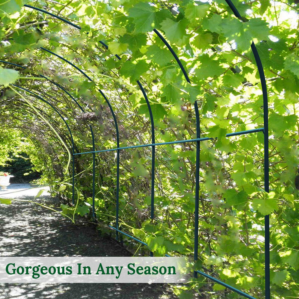 Multi-Size Large Garden Support Arch Frame Climbing Plant Arch Arbor for Flowers/Fruits/Vegetables (13FT x 7FT x
