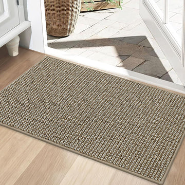 Dirt Trapper Door Mat 24" x 36", Non-Slip Washable, Light Beige | Doormats Entrance Mat Dirt Resistant and Absorbent