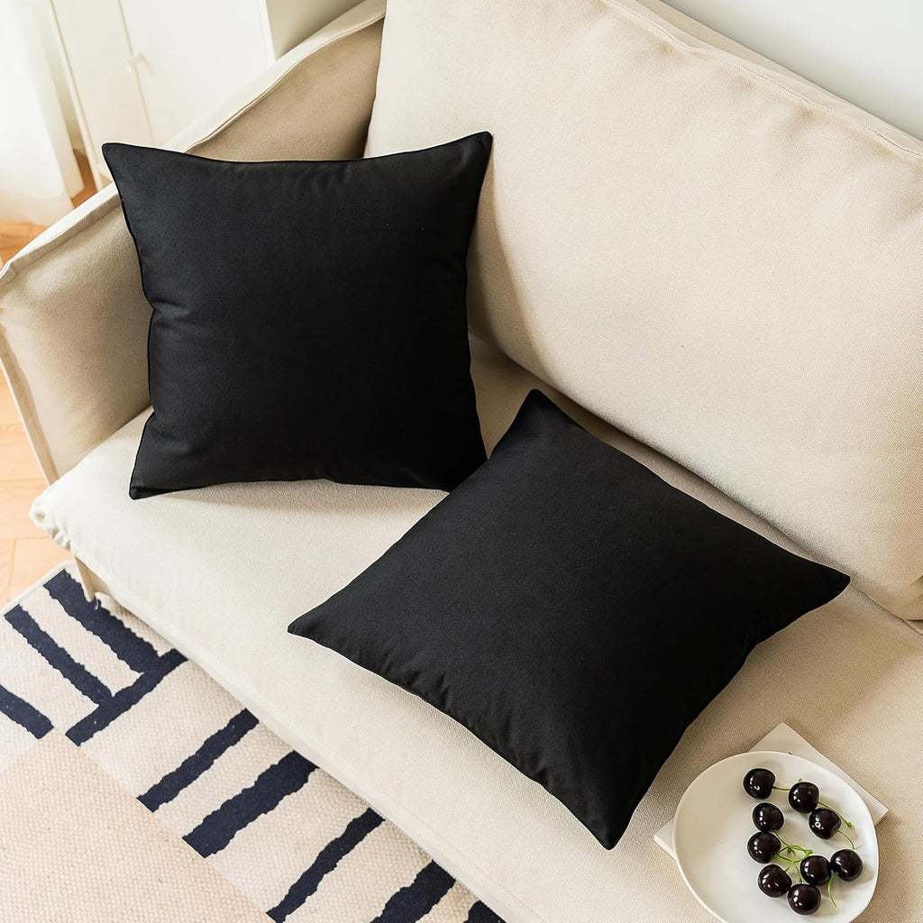 Outdoor Waterproof Throw Pillow Covers Set of 2 Decorative Farmhouse Garden Pillowcase Solid Cushion Cases