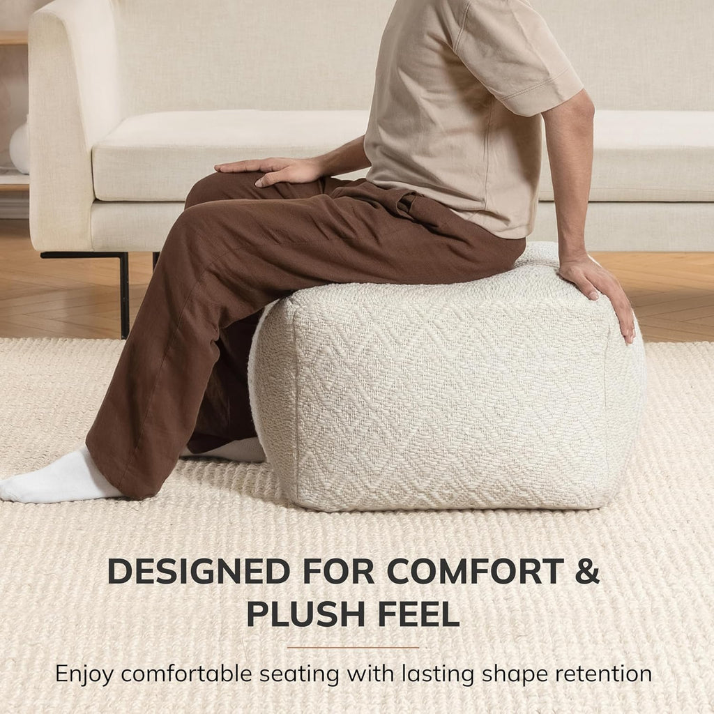 Pouf Ottoman Foot Rest, Ottoman Pouf, Comfortable Foot Stool, Decorative Floor Seating Decor, Bedroom & Home Décor