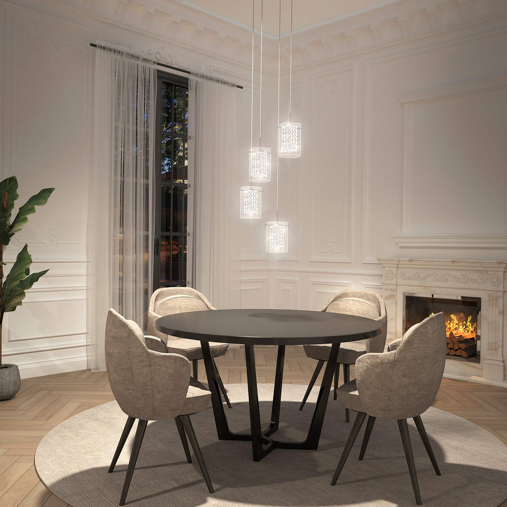 Inspired Nelson Style Bubble Cube Pendant Light, 4, Chrome