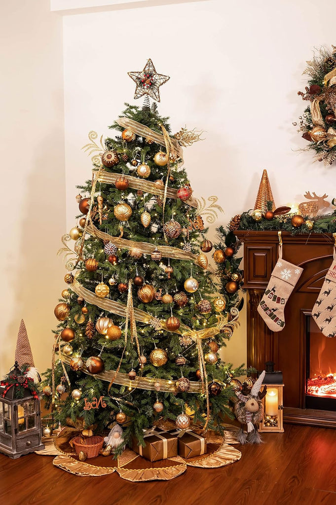 60" Sparking Gold Christmas Tree Skirt for Tree Decorations