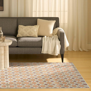 Home Nordic Rust Multicolor Area Rug - Easy Clean, Non Shedding, Bed Room, Living Room, Dining Room, Kitchen