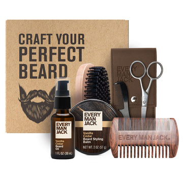 Essential Beard Care Kit for Men, Vanilla Cedar, Gift Set