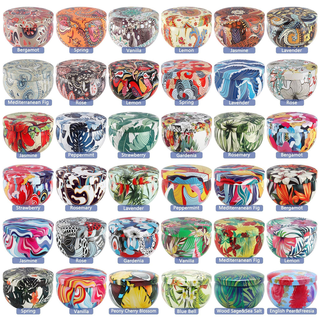 36-Pack Long-Lasting Scented Candles Gift Set, 2.5oz Soy Wax with Essential Oils for Aromatherapy and Home Fragrance