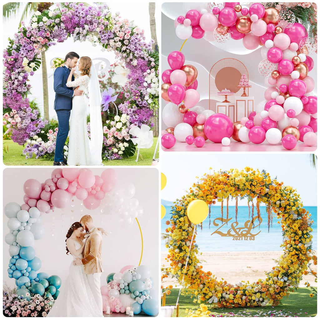 Round Backdrop Stand 7.2FT Gold Metal Circle Balloon Arch Frame