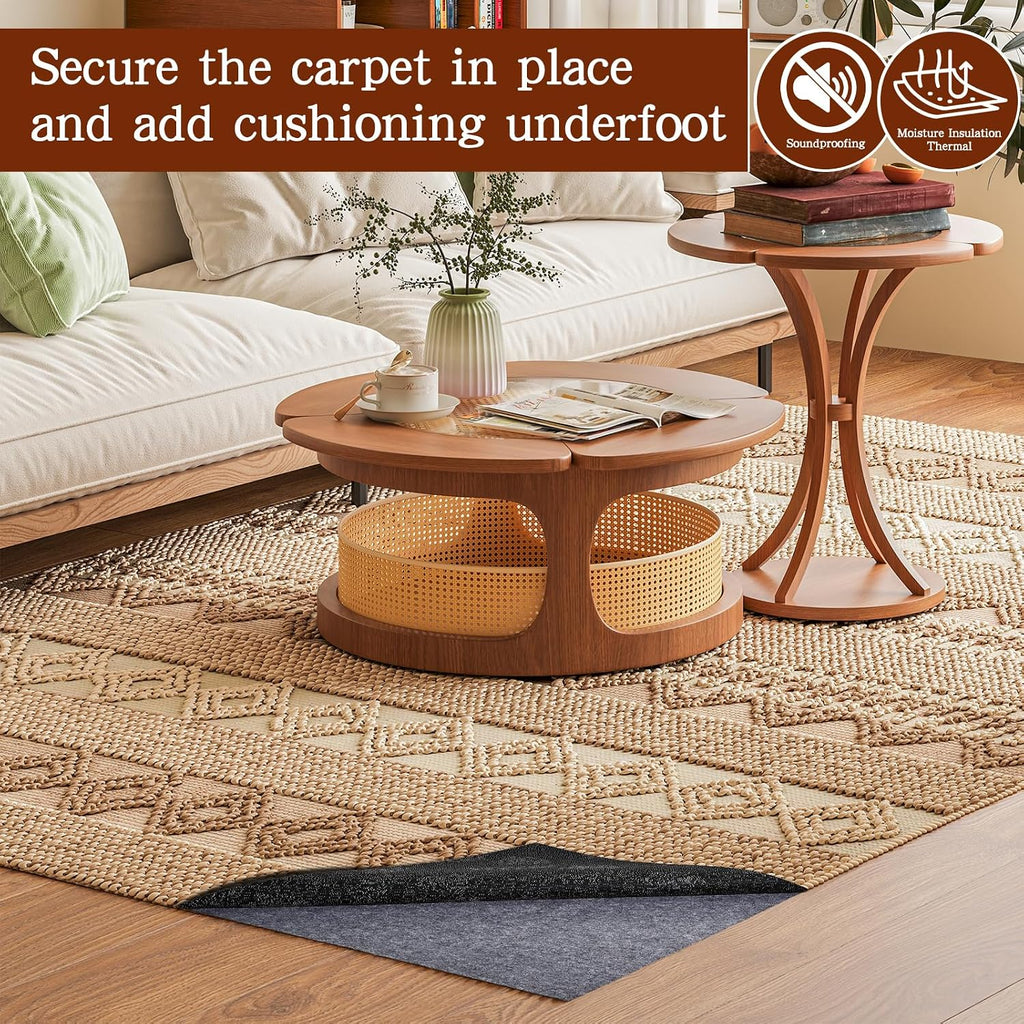 Rug Pad Waterproof Non-Slip 5x7 ft, 1/8" Thick Felt Cushion Pad for Area Rugs - Protects Hardwood, Tile & Laminate - Set of 35