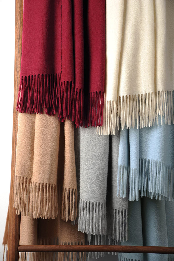 100% Pure Cashmere Throw Blanket for Sofa, Lt. Heather Grey