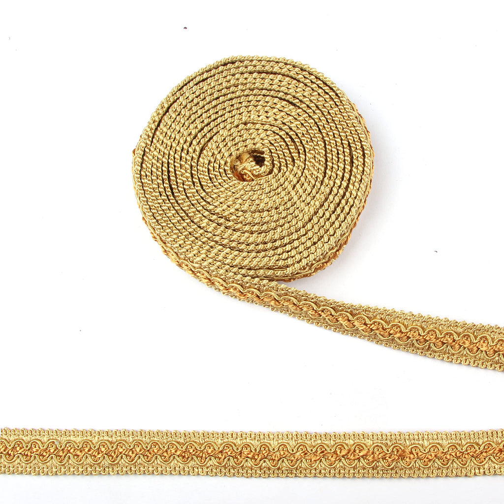 Braid Trim 0.78 inch 6.8 Yards Gold Gimp Fabric Trim