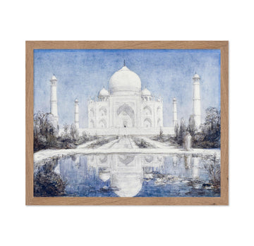 Master Vintage India Taj Mahal Poster - Retro Taj Mahal in Moonlight Print - Watercolor - Architecture Gift for Men