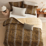 Petrichor Leopard Velvet Flannel King Comforter Set-Cheetah Print Western Blanket,Luxury Fuzzy Heavy Bedding Set,3