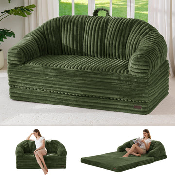 Folding Sofa Bed Chair, Sleeper Chair for Adults, Faux Fur