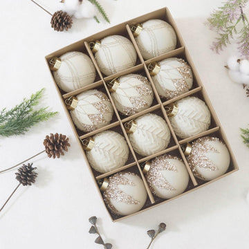 3.15IN Velvet Ornaments for Christmas Tree, 12pcs Flocked Ornaments Balls