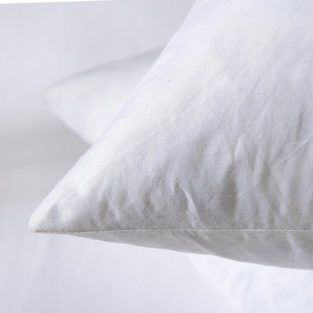 Hotel-Style 22x22 Goose Feather Pillow Insert for Sofa & Bed - 100% Odorless & Plump Cushion Filler - 233TC Cotton - Set of 2