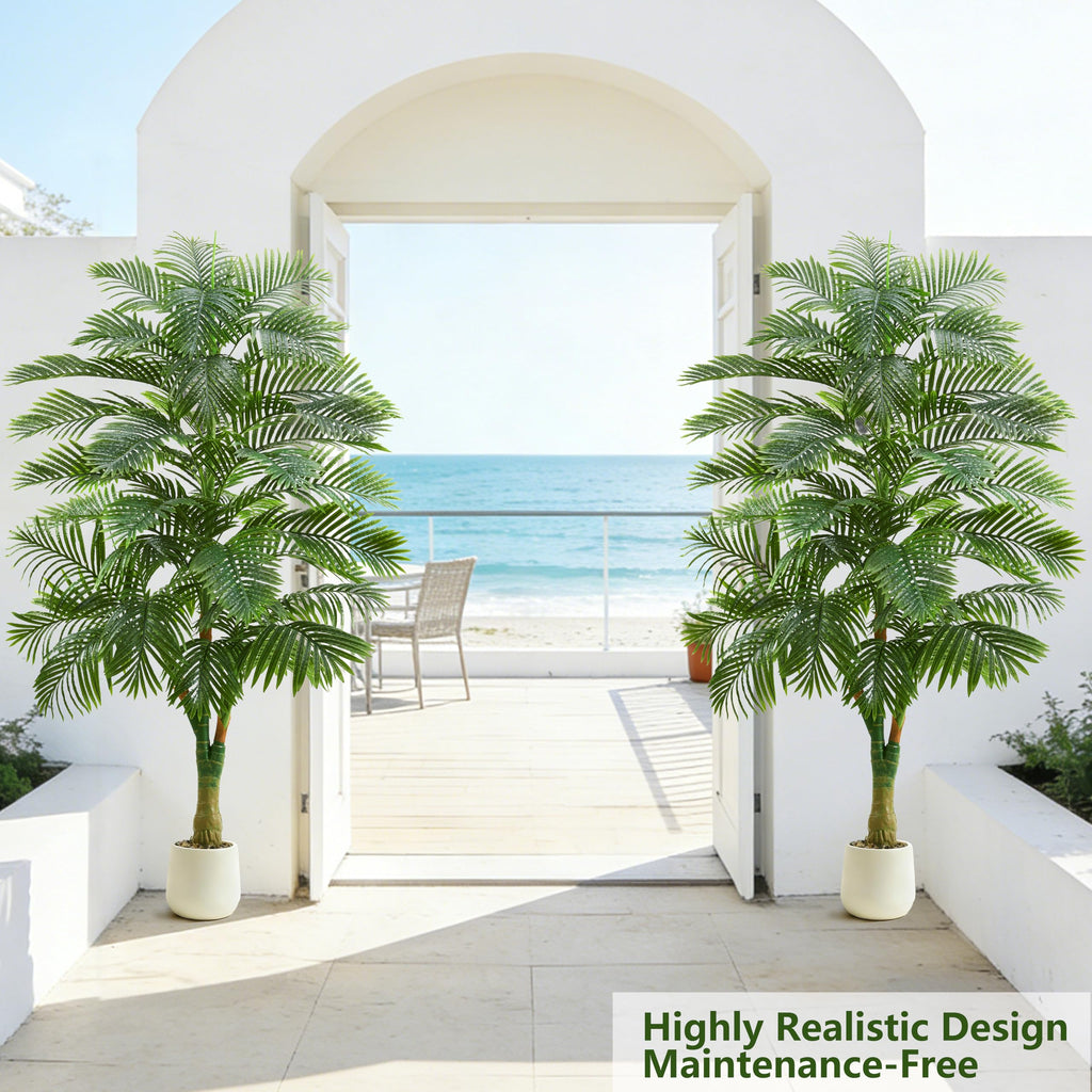 Artificial Golden Cane Palm Tree 7FT, Tropical Large Fake Plants